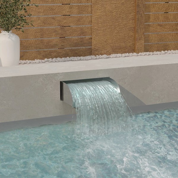 Vivastate Elegant Stainless Steel Waterfall Feature for Serenity, Ponds and