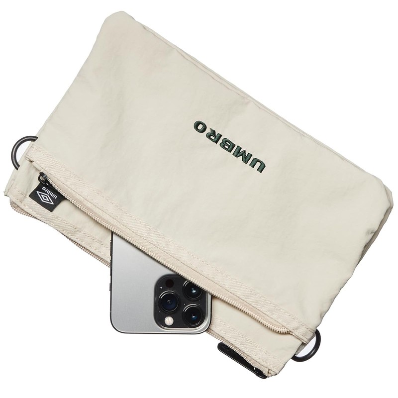 Umbro Sacoche Soft Lightweight Nylon Shoulder Bag with Logo Embroidery,