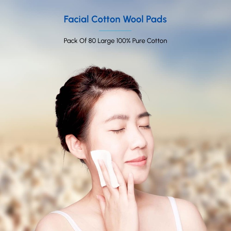 1ABOVE Pack Of 80 Large 100% PURE COTTON, FACIAL COTTON