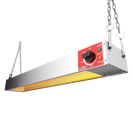CROSSON Food Heat Lamp Commercial 36 Inch Food Warming Lamp Overhead Heater Strip with German EGO Thermostat,Suspended Chain and Undermount Brackets for Catering Kitchen Restaurant Buffet,850W