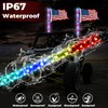 2 Pack 2FT Whip Lights with 4 Flags, Led Whip