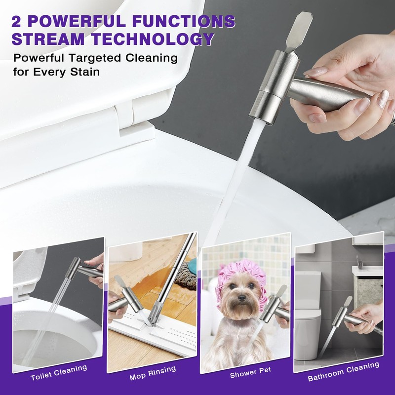 Tugbagocer Bidet Toilet Sprayer Head Stainless Steel Handheld Sprayer for