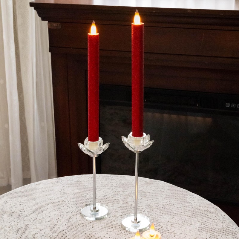 CozierGlow Flameless Taper Candles Flickering with Remote and Timer, 3D