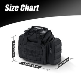 Dr.Fish Lightweight Fishing Bag Multi-Pockets Holdall Shoulder Waist Handbag Water-Resistant Fishing Tackle Storage Carryall for Outdoors Hiking Hunting Camping Travel(Black)