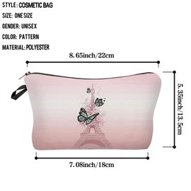Livel lhood Women Travel Bag Eiffel Tower Pattern Printed Cosmetic Bag Makeup Bag Small Pouch Gift for Women hz7291
