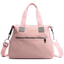 SHIFANQI Tote Bags for Women Stylish Nylon Ladies Shoulder Bag Top Handle Handbag Multi Pockets Work Totes Water Resistant Travel Crossbody Messenger Bag (Orange)