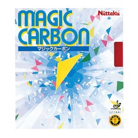 Nittaku NR-8210 Table Tennis Rubber Magic Carbon, Soft Back, High Elasticity, Red, Medium