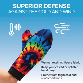 CastCoverz! Designer Cold Weather Fleece Hand Cast Cover - Grey - Medium: 14" Length X up to 11 1/2" Circumference - Made in USA