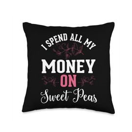 Sweat Pea Gardener Sweat Pea Flower Seeds Gardening Throw Pillow