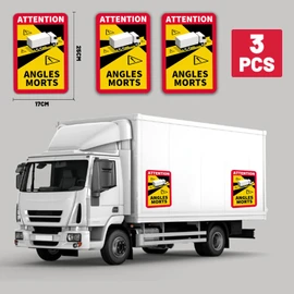 Ksvaye Pack of 3 Car Blind Spot Magnet Stickers France 25 x 17 cm Angles Morts Magnet Motorhome Sign Sign France Attention Angles Morts Magnet Sticker France Truck Bus