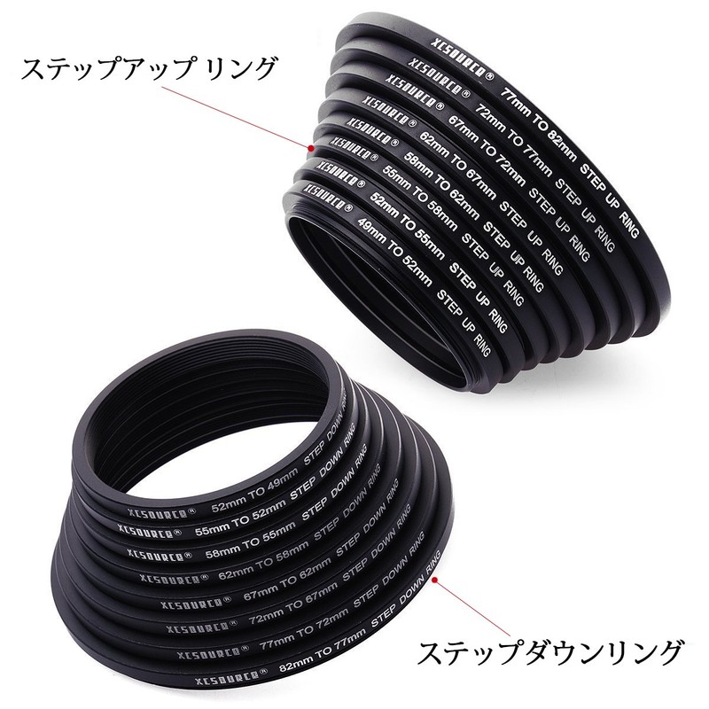XCSOURCE 16pcs Adapter Ring Set 8 Step Up Rings +