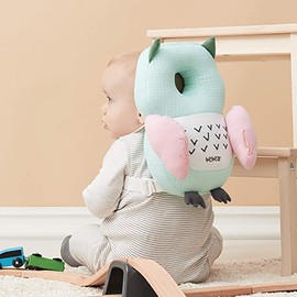 Bebamour Baby Head Protective Heads Support for Infants Headrest Back Protection Adjustable Kids Safety Pads for Walker-Learning Protector(Spotted Cow)