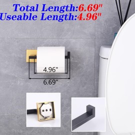 GERZWY Bathroom Toilet Paper Holder Stainless Steel Dispenser Tissue Hanger Tissue Roll Holder Wall Mount (Black & Gold) IG1805-BD