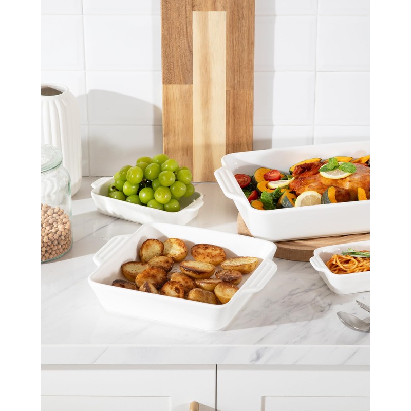 Sweejar Ceramic Bakeware Set of 4, Casserole Dishes for Oven,