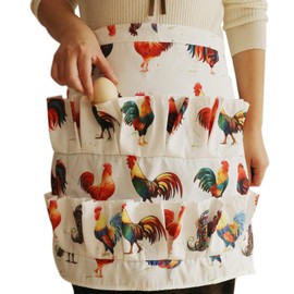 Durable Canvas Egg Apron for Chicken, Duck & Goose Farmhouse Kitchen & Restaurant Egg Collector Reusable Pouch for Family Activities (Style 1)