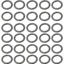 30 Pcs Spring O Rings, 28 mm Round Carabiner Snap, Zinc Alloy Buckle O Clips for DIY, Keyrings, Bags, Black