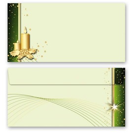 Envelopes Christmas Symbols Christmas Pack of 50 Envelopes (Without Window) DIN Long (220 x 110 mm) Paper-Media