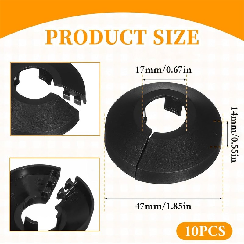 JEYORZY Pack of 10 Single Heating Pipe Rosette, Heating Pipe