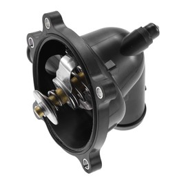 X AUTOHAUX Engine Coolant Thermostat Housing Assembly for Volkswagen Touareg 2007-2009 079121115BA Plastic Metal Black