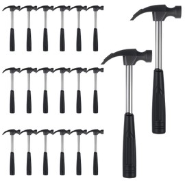 20 Pcs Mini Claw Hammer Bulk 6.5 Inch Solid Tubular Small Safety Hammer with Non-Slip Rubber Handle Lightweight for DIY Craft Woodworking Hanging Pictures Jewelry Making Tools