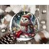 Twisted R Design Owl in Red Scarf Woodland Ceramic Ornament