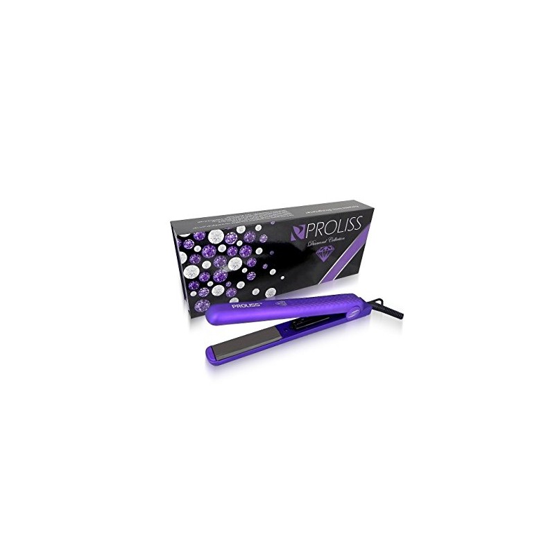 Proliss Diamond Collection 1.25 Ceramic Hair Straightener Flat Iron (Purple)
