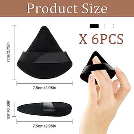 Borla para empolvarse Esponja de Polvo Triangular - Juego de 6 Piezas de Suave Esponja de Maquillaje para Maquillaje de Base Contorno y Esquinas Lavable y Duradera (blanco+negro)