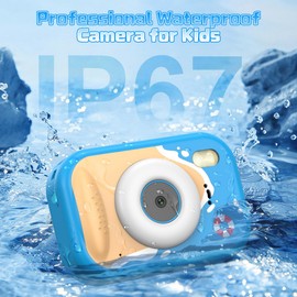 Kids Waterproof Camera, Camera for Kids, 48MP 1080P Sports Action Toy Underwater Camera for Pool, Birthday Gifts for Boys Girls Age 3-12(Blue)