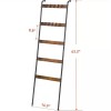 Unbranded 5-Tier Rustic Farmhouse Blanket/Towel Holder W/ 10 Moving Hooks,