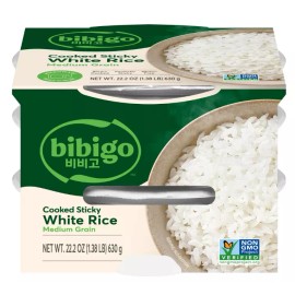 Bibigo Cooked Sticky White Rice 7.4 oz x 6 bowls Microwave in under 2 minutes