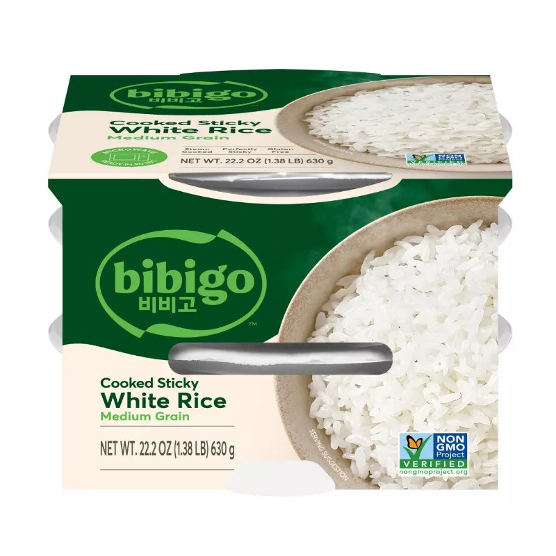 Bibigo Cooked Sticky White Rice 7.4 oz x 6 bowls