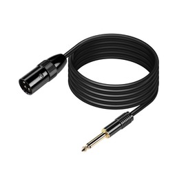 PNGKNYOCN 1/4 TS to XLR Cable, 2 m 1/4 Inch (6.35 mm) Mono Male to XLR 3 Pin Male Unbalanced Microphone Cable (1/4 Inch TS, 2M)
