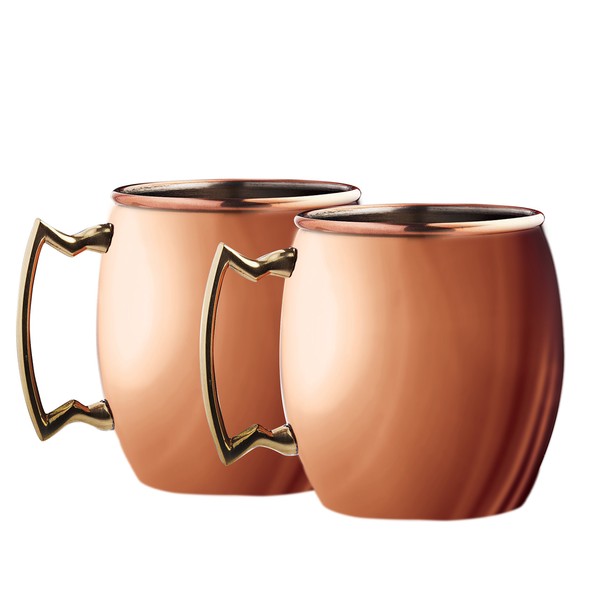 SILVER ONE intl MG-2PK Moscow Mule Mug (Pack of 2), 20 oz., Copper