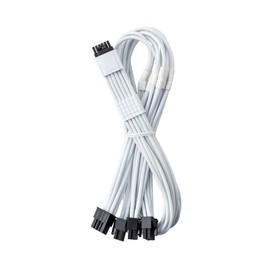 CableMod E-Series Pro ModFlex Sleeved 12V-2x6 12VHPWR StealthSense PCIe Cable for EVGA G/G+ / P/P+ / T (White, 16-pin to Quad 8-pin, 60cm)