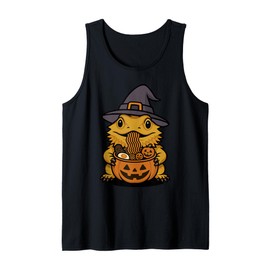 Spooky Bearded Dragon Pumpkin Japanese Ramen Noodles Tank Top