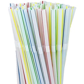 Flexible Plastic Straws Disposable, White Colorful Assortment |Bendy, Stylish Drinking Straws for Every Occasion & Party Decoration, 100 Count