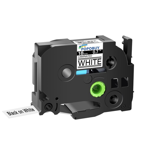 POPOBUY TZ TZe 18mm 0.7 inch Laminated White Tape Compatible