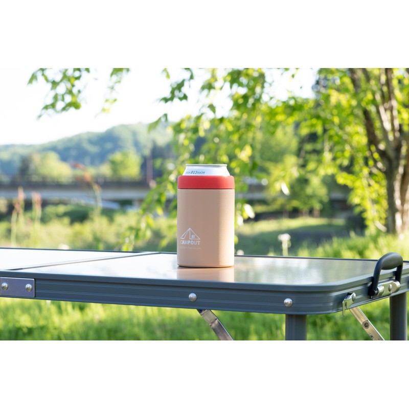 キャプテンスタッグ(CAPTAIN STAG) 缶ホルダー 保冷 真空二重構造 350ml缶用 ステンレス製 タン キャンプアウト UE-3574