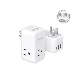 TROND Multi Plug Outlet Extender 2 Pack, 3 Way Outlet Splitter with 360 Rotating Plug, PD 20W USB C Charger Station, Sideways Adapter for Kitchen Bathroom Cruise Ship Travel Essentials
