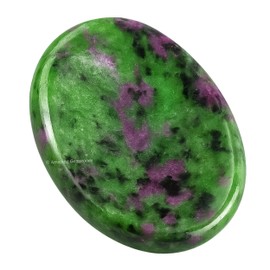 Amazing Gemstone Ruby Zoisite Worry Stone Crystals and Healing Stones - Worry Stones for Stress Relief Gifts - Piedra Crystal Fidget for Meditation, Relaxation - Unique Stocking Stuffers