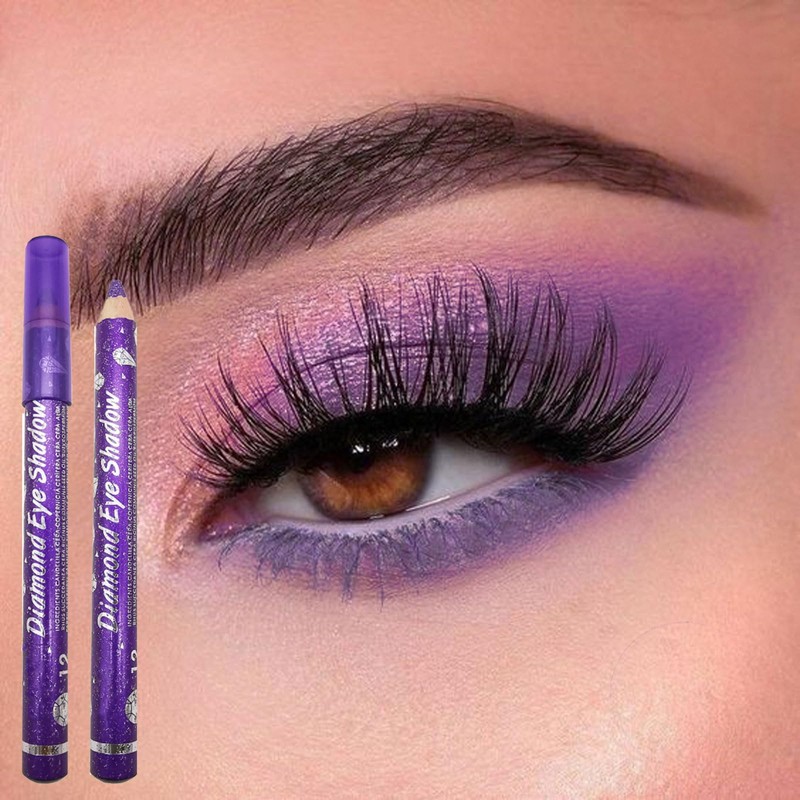 Purple Glitter Eyeshadow Stick, Pearl Cream Eye Shadow Pen Deep