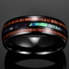 VAKKI Black Tungsten Rings for Men 8mm Hawaiian Koa Wood