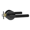 Amerdeco 1 Pack Matte Black Passage Door Handles,Heavy Duty Non-Locking