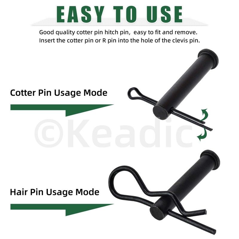 Keadic 67Pcs Flat Head Cotter Pins Assortment Kit Includes Single