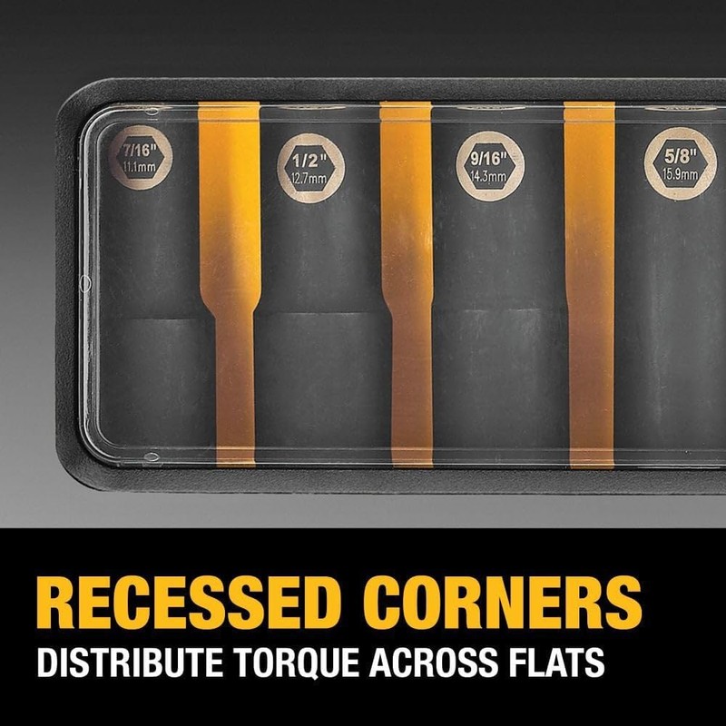 DEWALT Impact Socket Set, SAE, 3/8-Inch, 10-Piece (DW22838)