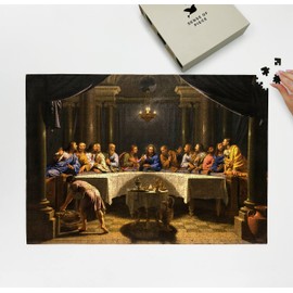 1000 Pieces Museum Puzzle: The Last Supper Puzzle for Adults Approx. 1678 by Jean-Baptiste de Champaigne Religious Art Bible Theme Christian Fine Art Painting - Famous Painting Puzzle