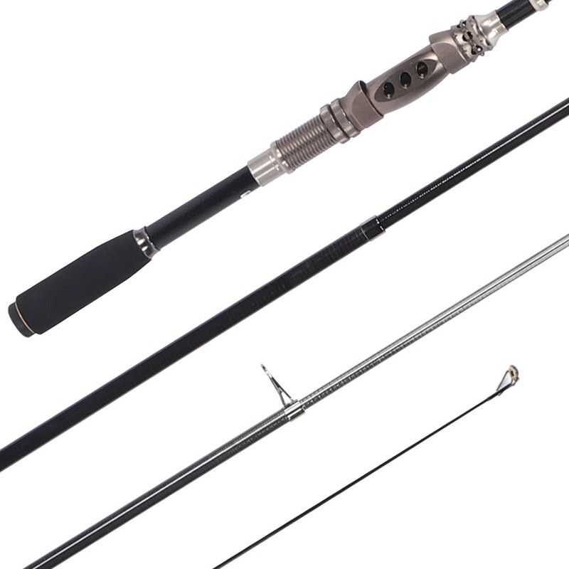 Portable Carbon Baitcasting Telescopic Fishing Rod Pole Reel Tackle Accessory1.8m