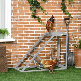PawHut Chicken Activity Play for Healthy & Happy Animals, Swing Set with Chicken Perches & Hen Ladder, Chicken Coop Toy