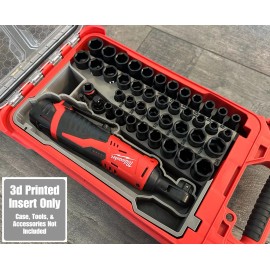 Jonah Pope Design Insert for Milwaukee Packout and M12 Cordless 3/8" Ratchet (Insert Only) - Orange
