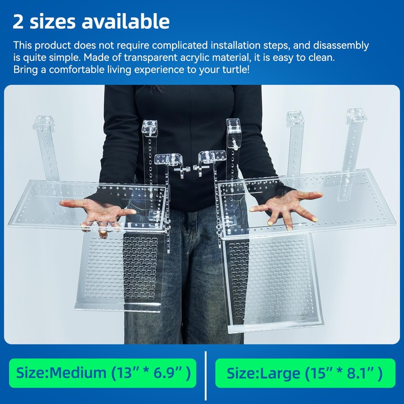 Turtle Docks Large Adjustable Turtle Basking Platform for Aquatic Turtles,